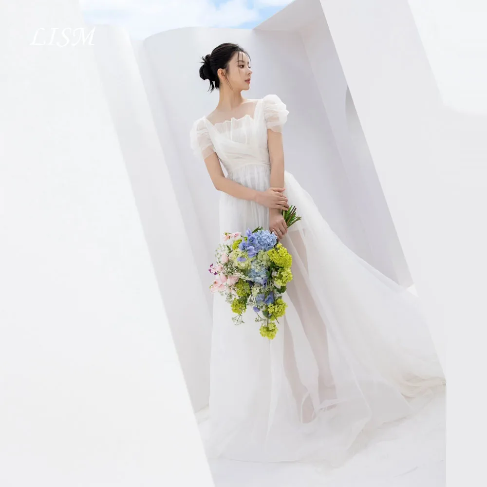 LISM Sweet Square Collar A-Line Korea Wedding Dresses Short Sleeves Silk Organza Bridal Gowns Zipper Back Customized 웨딩드레스
LISM Sweet Square Collar A-Line Korea Wedding Dresses Short Sleeves Silk Organza Bridal Gowns Zipper Back Customized 웨딩드레스