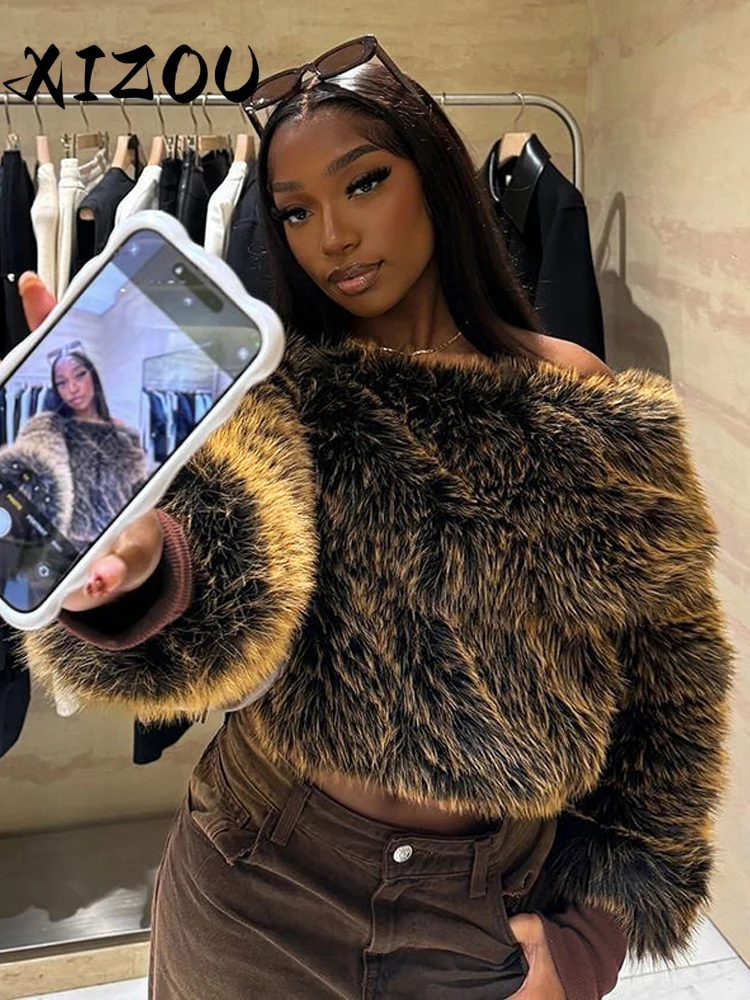 XIZOU теплый меховой свитер женский Y2K Роскошный лоскутный зимний тренд с косым воротником и длинными рукавами уличная одежда дикое узкое укороченное пальто
XIZOU теплый меховой свитер женский Y2K Роскошный лоскутный зимний тренд с косым воротником и длинными рукавами уличная одежда дикое узкое укороченное пальто