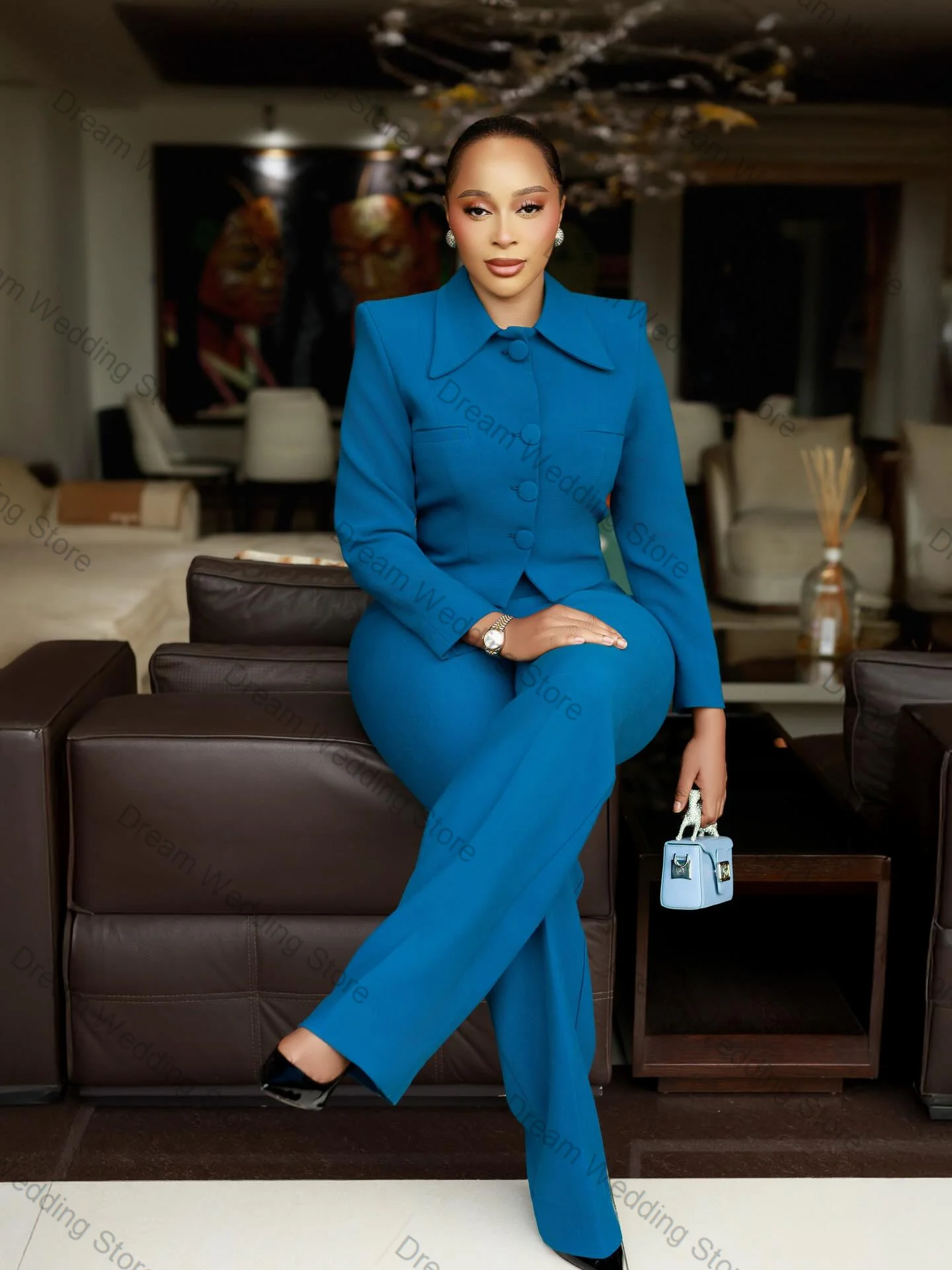 Blue Short Women Suit Set 2 Pcs Blazer+Pants Trousers Cotton Spring Formal Office Lady Jacket Customized Wedding Guest Coat
Blue Short Women Suit Set 2 Pcs Blazer+Pants Trousers Cotton Spring Formal Office Lady Jacket Customized Wedding Guest Coat