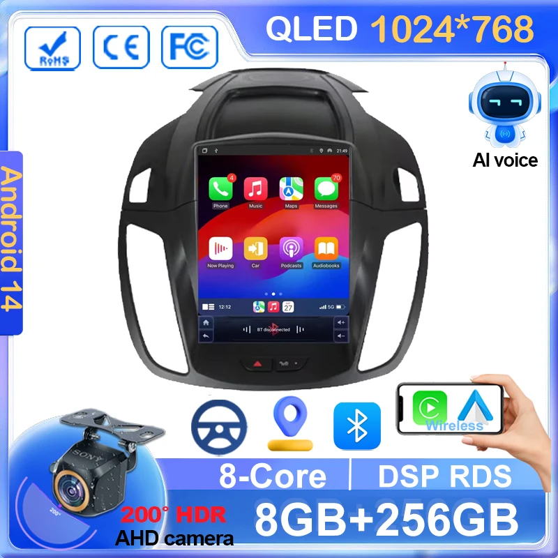 9,7-дюймовый автомобильный радиоприемник Android 14 для Ford Kuga 2 Escape 3 2012-2019 4G беспроводной мультимедийный плеер CarPlay GPS 2Din BT
9,7-дюймовый автомобильный радиоприемник Android 14 для Ford Kuga 2 Escape 3 2012-2019 4G беспроводной мультимедийный плеер CarPlay GPS 2Din BT