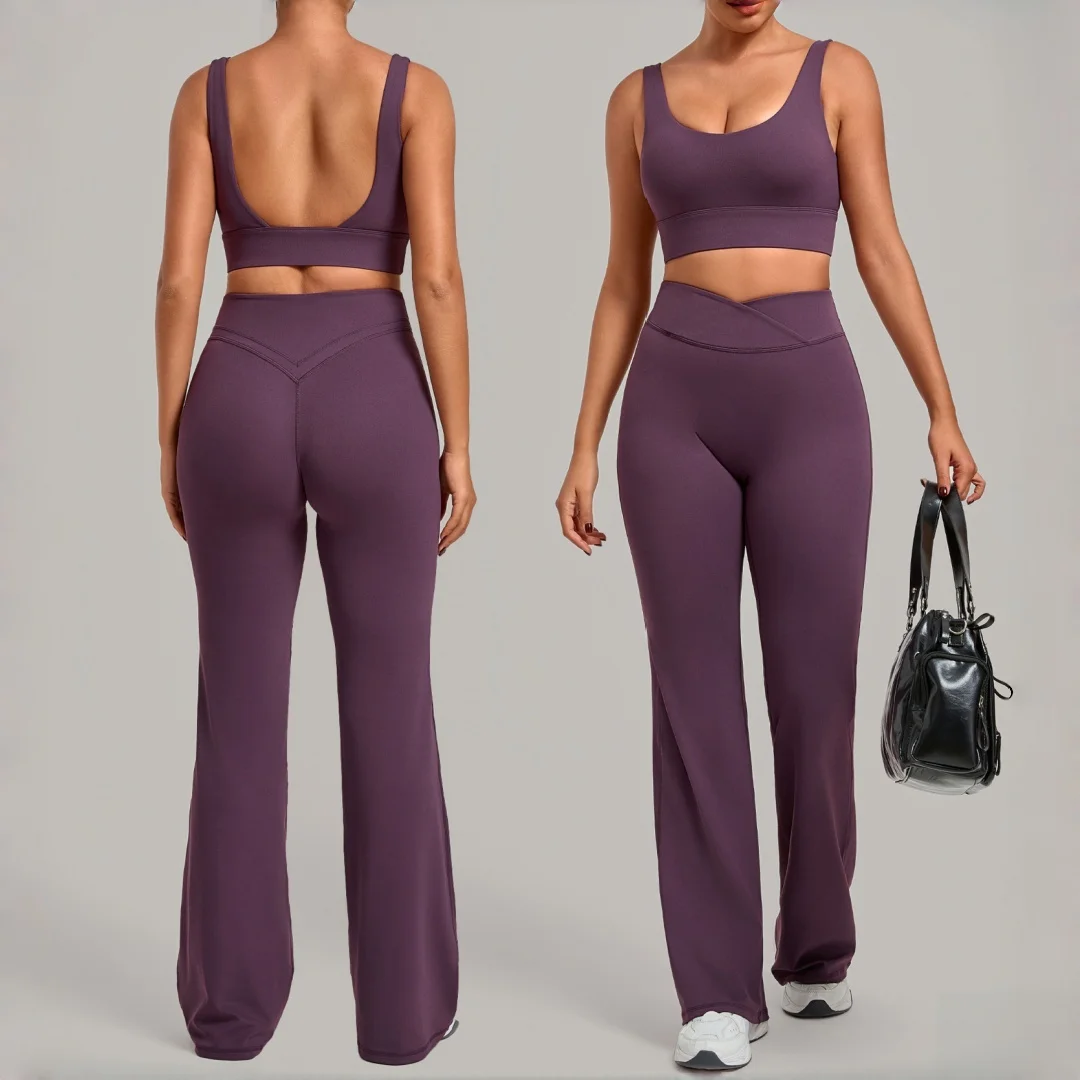 New Women's Yoga Set High Waist Hip Lift Tight Sports Fitness Bra Flared Wide Leg Pants Yoga Suit Running Workout Gym Yoga Suit
New Women's Yoga Set High Waist Hip Lift Tight Sports Fitness Bra Flared Wide Leg Pants Yoga Suit Running Workout Gym Yoga Suit