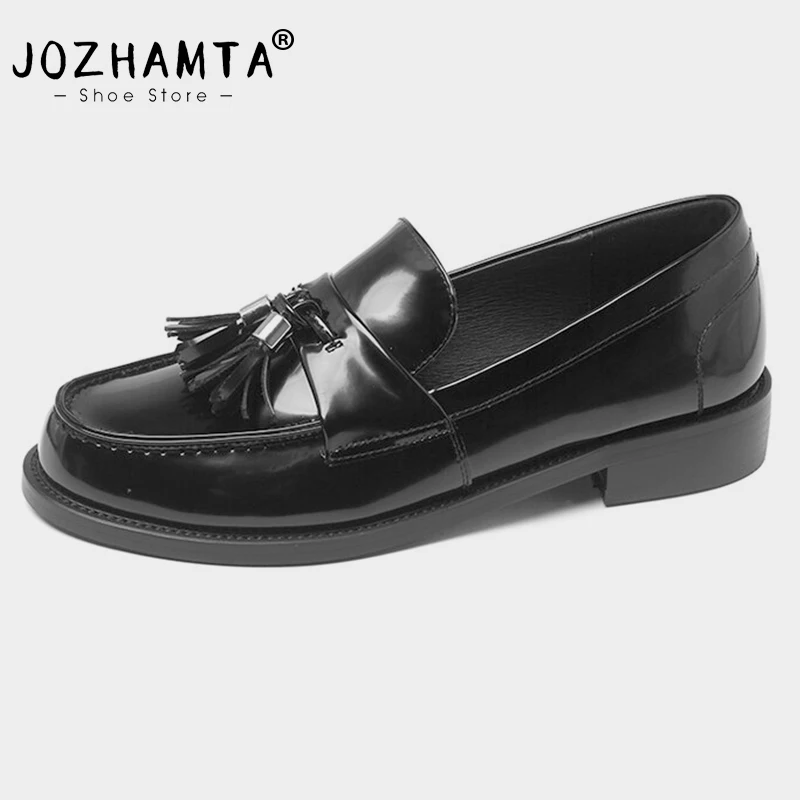 Женские туфли с бахромой JOZHAMTA, повседневные туфли из натуральной кожи на среднем массивном каблуке, с круглым носком, классические офисные туфли, Размеры 33-40
Женские туфли с бахромой JOZHAMTA, повседневные туфли из натуральной кожи на среднем массивном каблуке, с круглым носком, классические офисные туфли, Размеры 33-40