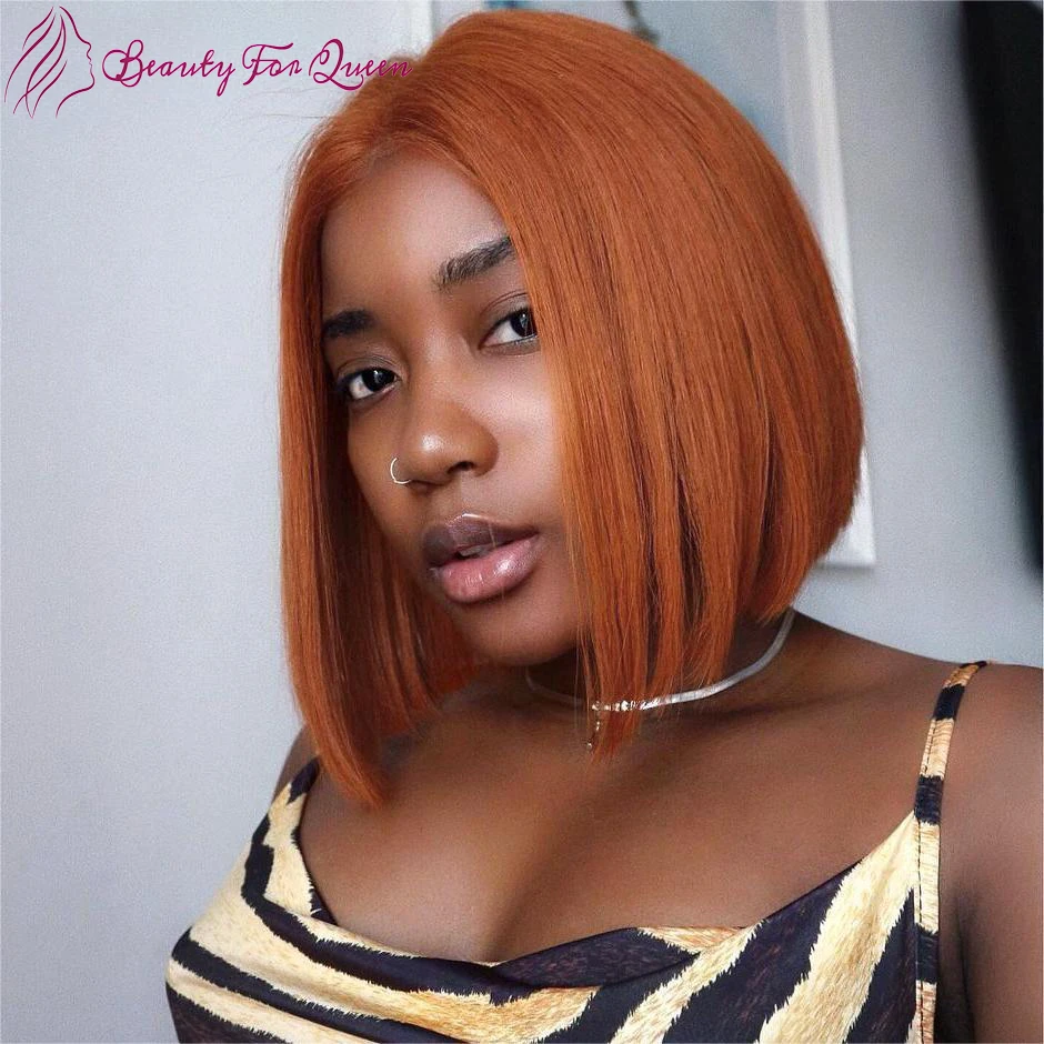 Dark Orange Straight Short Bob Transparent Lace Frontal Wigs High Quality Brazilian 13x4 Colored Human Hair Wig Pre Plucked
Dark Orange Straight Short Bob Transparent Lace Frontal Wigs High Quality Brazilian 13x4 Colored Human Hair Wig Pre Plucked