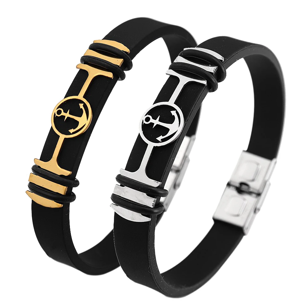 New Classic Men's Bracelet Metal Boat Anchor Silicone Bracelet Quality Metal Buckle Open Bracelet Boutique Men's Holiday Gift
New Classic Men's Bracelet Metal Boat Anchor Silicone Bracelet Quality Metal Buckle Open Bracelet Boutique Men's Holiday Gift