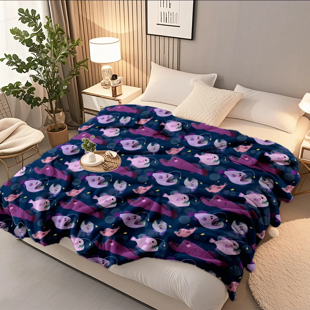 Winter/summer Flannel Blanket Anglerfish Fun Pink And Ethnic Tribal Pattern Decorative Throw Thermal Blanket Machine-washable
Winter/summer Flannel Blanket Anglerfish Fun Pink And Ethnic Tribal Pattern Decorative Throw Thermal Blanket Machine-washable