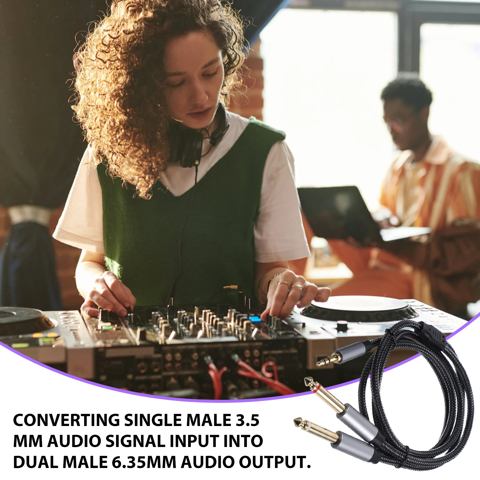 TRS to Splitter Cable 3.5mm Stereo Jack to Dual 6.35mm Mono 1m Audio Cable Speaker System Laptop MP3 Player Phone
TRS to Splitter Cable 3.5mm Stereo Jack to Dual 6.35mm Mono 1m Audio Cable Speaker System Laptop MP3 Player Phone