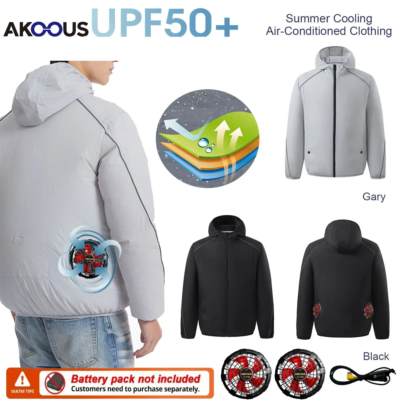 12V/5V USB Dual Fan Cooling Air Conditioned Jacket, Lightweight Hooded Sun Protection Coat, Breathable Outdoor Fishing Cycling C
12V/5V USB Dual Fan Cooling Air Conditioned Jacket, Lightweight Hooded Sun Protection Coat, Breathable Outdoor Fishing Cycling C