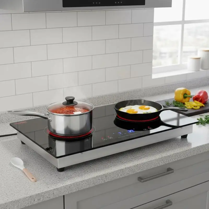 Ceramic Radiant Stove 24 Inch For Apartment Home Kitchen RV, 1800W Double Burners Built-in Glass Cooker Panel Touch Control Timer Child Lock 9 Heat Levels Residual Heat Indicator 120V
Ceramic Radiant Stove 24 Inch For Apartment Home Kitchen RV, 1800W Double Burners Built-in Glass Cooker Panel Touch Control Timer Child Lock 9 Heat Levels Residual Heat Indicator 120V