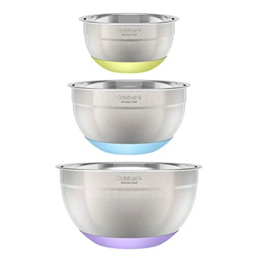 3-Piece Stainless Steel Mixing Bowls with Nonslip Base, 1.5qt, 3qt and 5qt
3-Piece Stainless Steel Mixing Bowls with Nonslip Base, 1.5qt, 3qt and 5qt