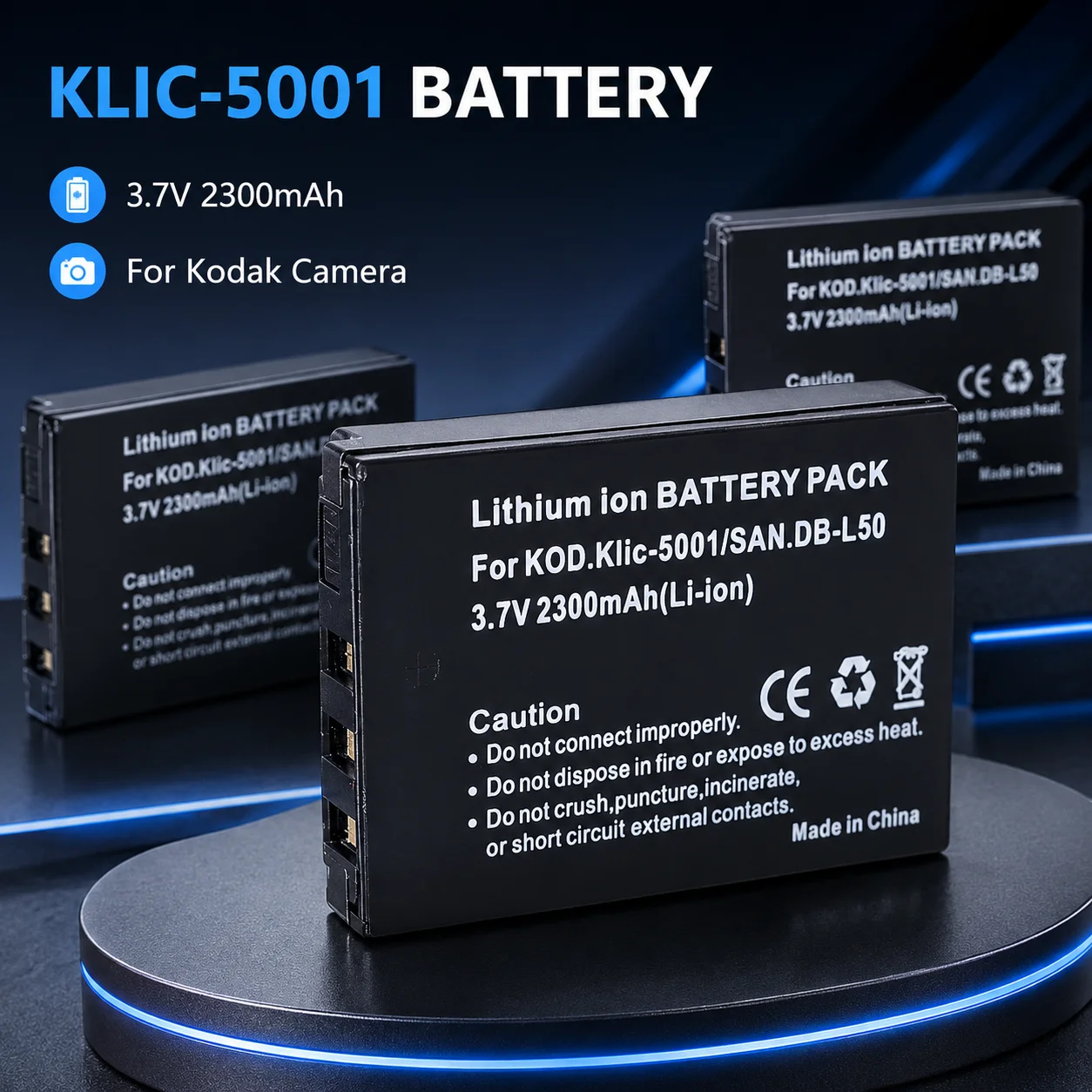 2300mAh KLIC-5001 DB-L50 Camera Battery 3.7V Li-ion For Kodak Easyshare P712 P850 P880 Z730 Z760 Z7590 DX6490 DX7440 DX7590
2300mAh KLIC-5001 DB-L50 Camera Battery 3.7V Li-ion For Kodak Easyshare P712 P850 P880 Z730 Z760 Z7590 DX6490 DX7440 DX7590