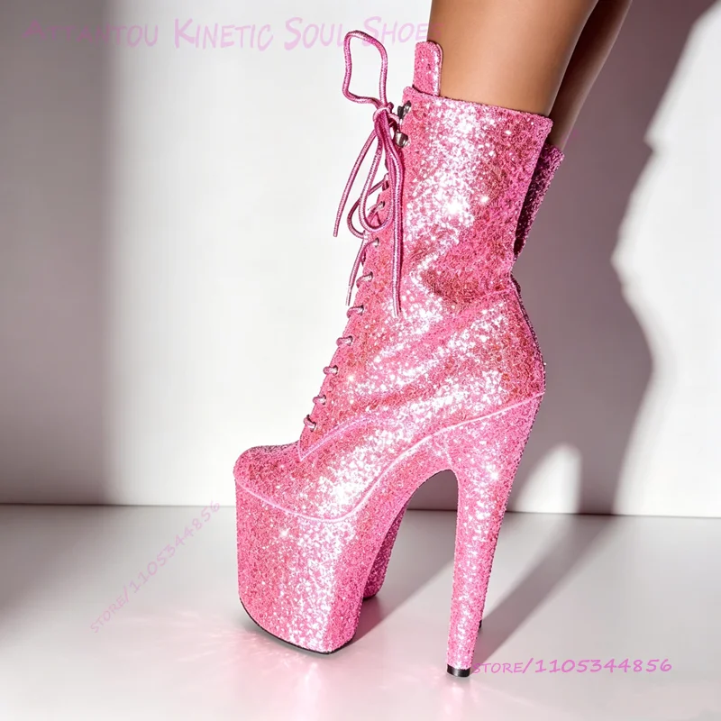 Vibrant Pink Glitter Glitter Boots Sequins 8 Inches 20cm Sugarbaby Sequins Calf Bling Round Toe Women Pole Dancing Shiny Sexy Sh
Vibrant Pink Glitter Glitter Boots Sequins 8 Inches 20cm Sugarbaby Sequins Calf Bling Round Toe Women Pole Dancing Shiny Sexy Sh