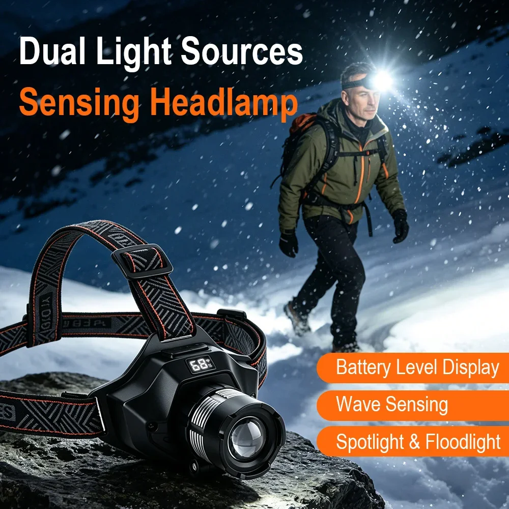 BORUiT Powerful LED Induction Headlamp Zoom USB Charging Sensor LED Headlight Waterproof Outdoor Camping Work Hunting Lantern
BORUiT Powerful LED Induction Headlamp Zoom USB Charging Sensor LED Headlight Waterproof Outdoor Camping Work Hunting Lantern