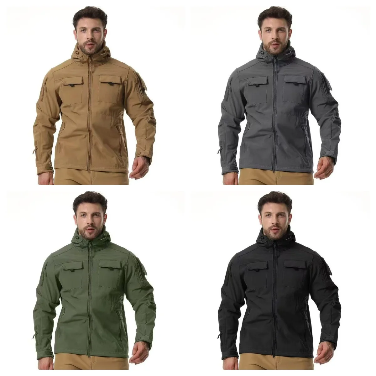 Men's winter fashion thick multi-pocket warm windproof outdoor hiking hooded jacket with multiple pockets 
Men's winter fashion thick multi-pocket warm windproof outdoor hiking hooded jacket with multiple pockets