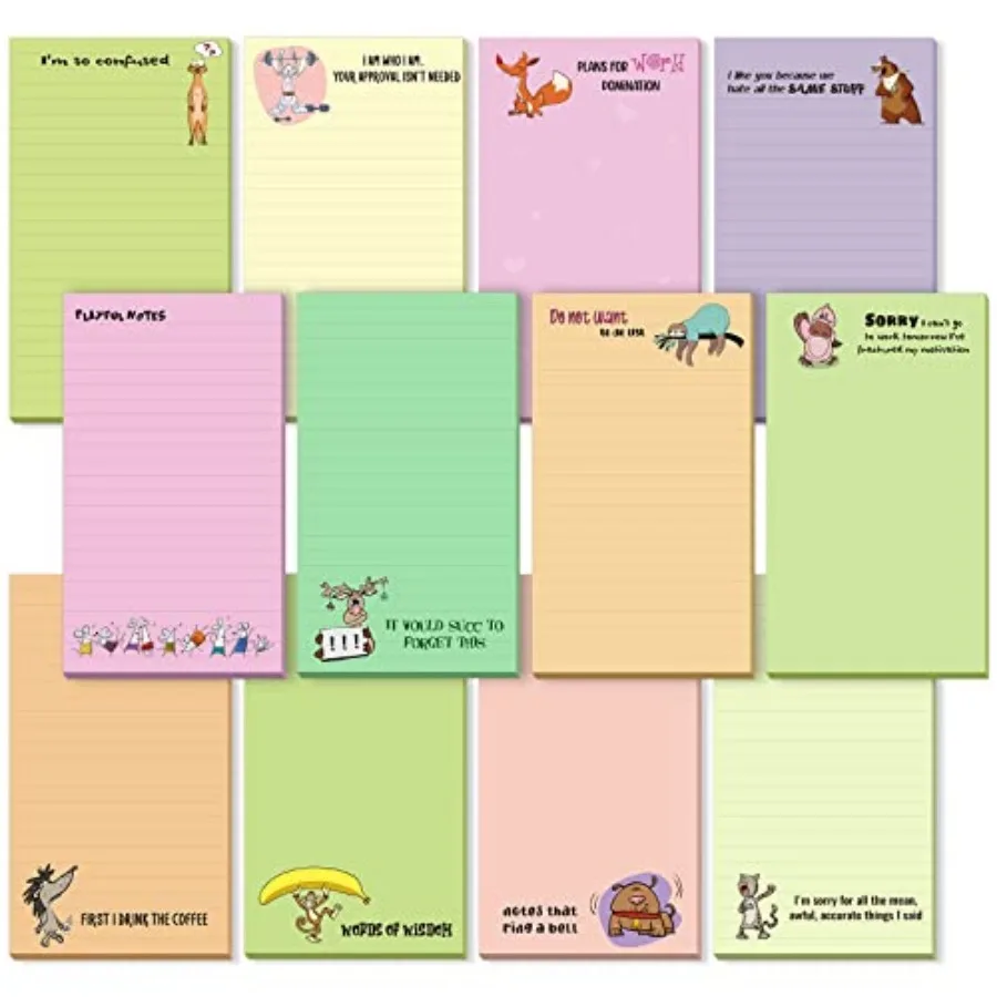 12 Pack Funny Notepads 5x3 Inch Cute Sticky Notes Funny Gifts for Coworker Teacher Administrative Professional Fun Note Pads fo
12 Pack Funny Notepads 5x3 Inch Cute Sticky Notes Funny Gifts for Coworker Teacher Administrative Professional Fun Note Pads fo