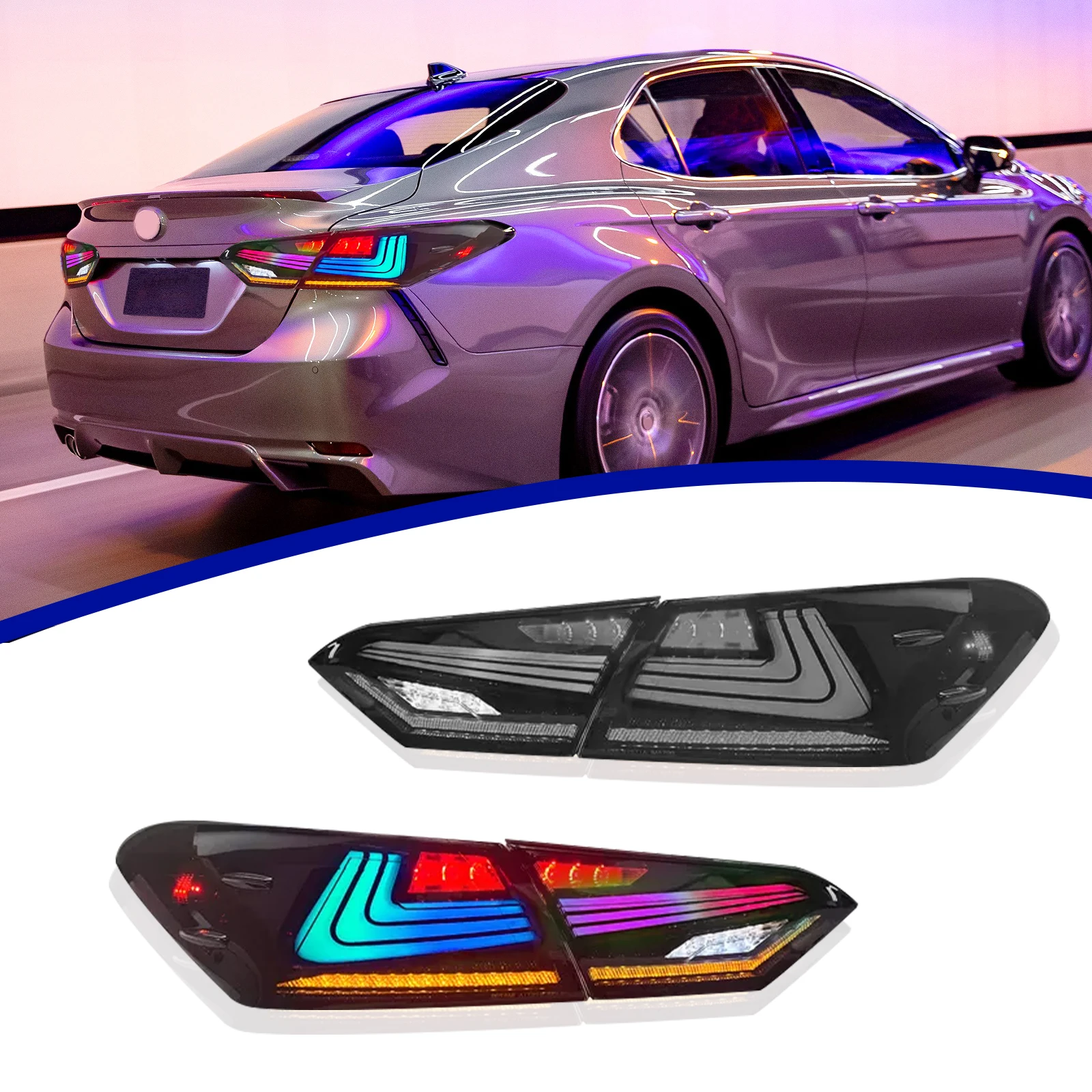 New RGB Style LED Taillight CAM-B005 12V Auto Lighting System For 2018-2023 Toyota Camry 8th Gen Red Lens Color Rear Position
New RGB Style LED Taillight CAM-B005 12V Auto Lighting System For 2018-2023 Toyota Camry 8th Gen Red Lens Color Rear Position