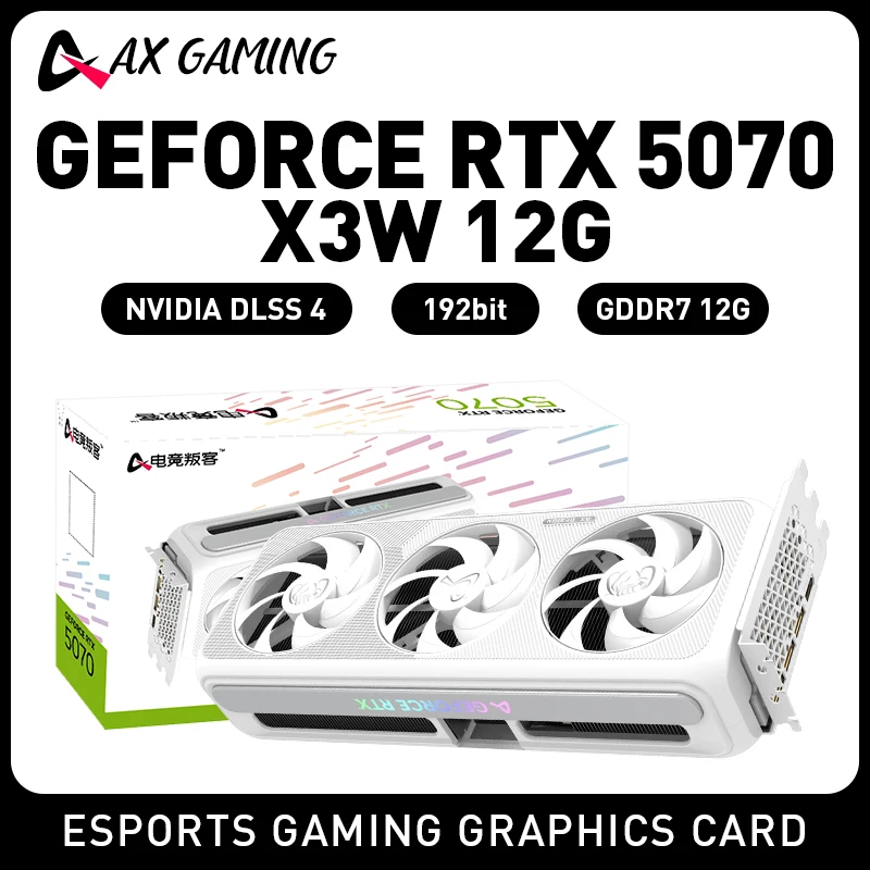 AX Gaming RTX5070 12GB X3W GDDR7 192Bit Desktop Esports Game Design Professional Graphics Independent Graphics Card Video Card
AX Gaming RTX5070 12GB X3W GDDR7 192Bit Desktop Esports Game Design Professional Graphics Independent Graphics Card Video Card