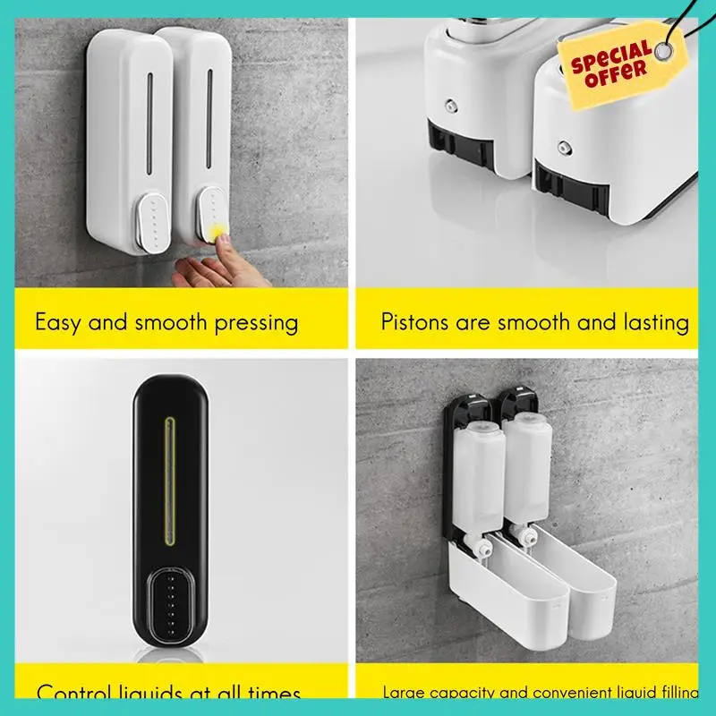 -ABHW 5X Soap Dispenser Wall Mount, 350Ml Hand Liquid Shampoo Shower Gel Dispenser For Bathroom Kitchen Office White
-ABHW 5X Soap Dispenser Wall Mount, 350Ml Hand Liquid Shampoo Shower Gel Dispenser For Bathroom Kitchen Office White