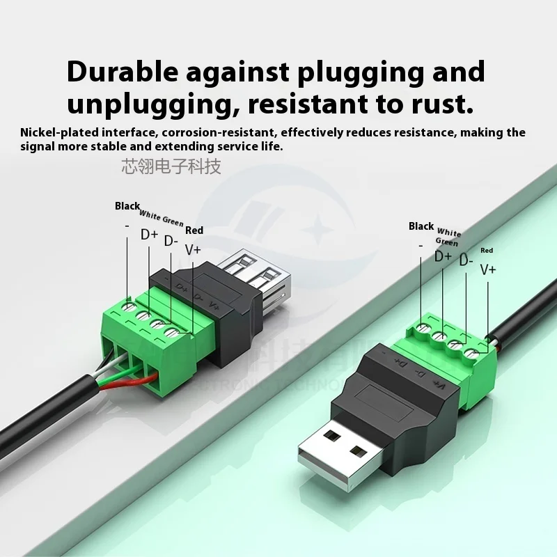 USB solderless connector Solder-free USB 2.0 male/female connector Connector, keyboard and mouse connector, wiring terminal
USB solderless connector Solder-free USB 2.0 male/female connector Connector, keyboard and mouse connector, wiring terminal