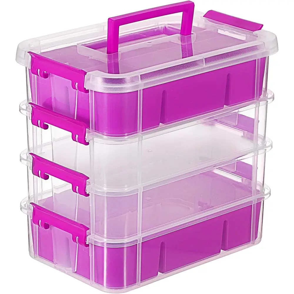 4-Tiers Stack Carry Storage Box With 2 Divided Tray, Transparent Stackable Storage Bin With Handle Lid for Storage Container or
4-Tiers Stack Carry Storage Box With 2 Divided Tray, Transparent Stackable Storage Bin With Handle Lid for Storage Container or