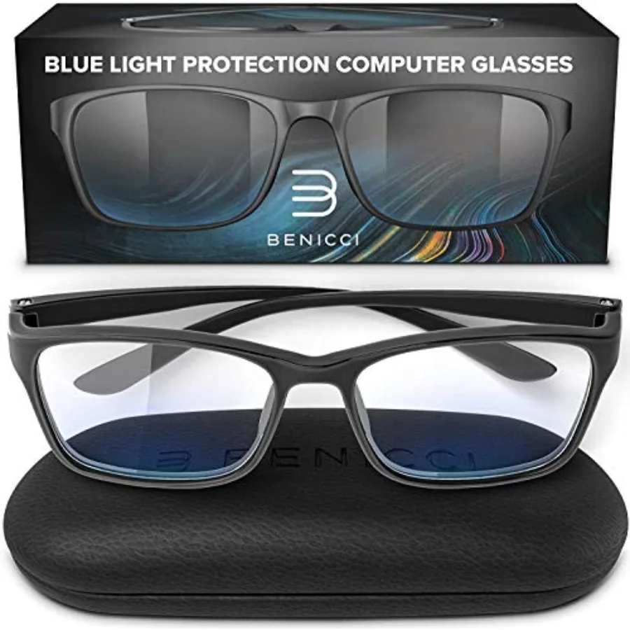Stylish Blue Light Blocking Glasses for Women and Men Helps Ease Digital Eye Strain and Headache from Computers, Phones w/Case
Stylish Blue Light Blocking Glasses for Women and Men Helps Ease Digital Eye Strain and Headache from Computers, Phones w/Case