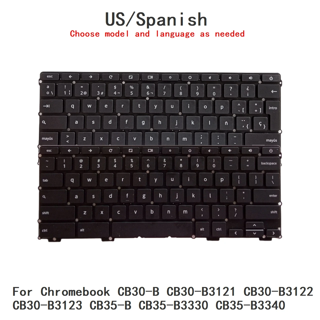 New US Spanish Backlit Keyboard For Toshiba Chromebook CB30-B CB30-B3121 CB30-B3122 CB30-B3123 CB35-B CB35-B3330 CB35-B3340
New US Spanish Backlit Keyboard For Toshiba Chromebook CB30-B CB30-B3121 CB30-B3122 CB30-B3123 CB35-B CB35-B3330 CB35-B3340