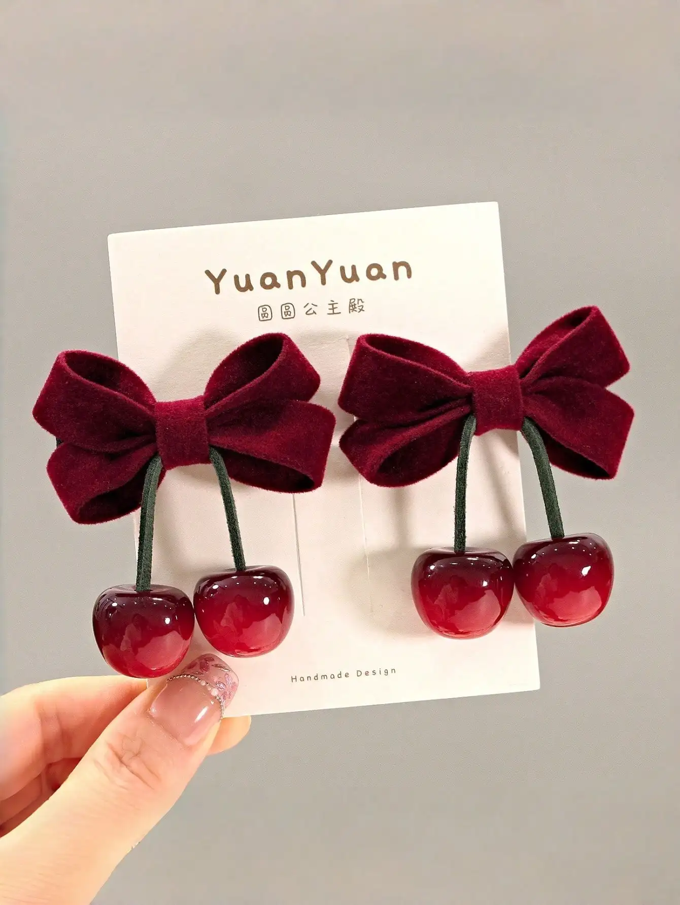 2pcs Vintage Velvet Bow Cherry Hair Clips For Girls, Cute Side Clips For Braiding Hair
2pcs Vintage Velvet Bow Cherry Hair Clips For Girls, Cute Side Clips For Braiding Hair