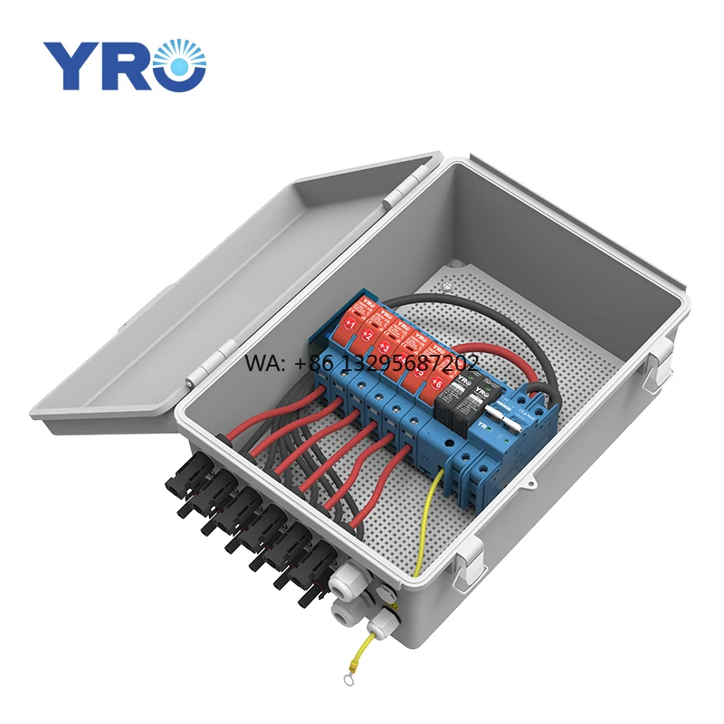 Waterproof IP65 DC Junction Box 550V 1000V 6 String in 1 Out Solar Combiner Box for PV Array Solar Panel on off Grid System
Waterproof IP65 DC Junction Box 550V 1000V 6 String in 1 Out Solar Combiner Box for PV Array Solar Panel on off Grid System
