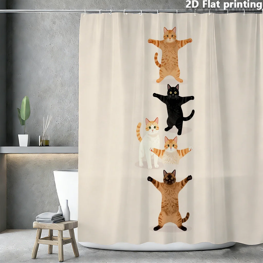 Cute Cat Cartoon Shower Curtain Waterproof Bathroom Wall Decor Funny Pet Art for Modern Shower 180x180cm
Cute Cat Cartoon Shower Curtain Waterproof Bathroom Wall Decor Funny Pet Art for Modern Shower 180x180cm