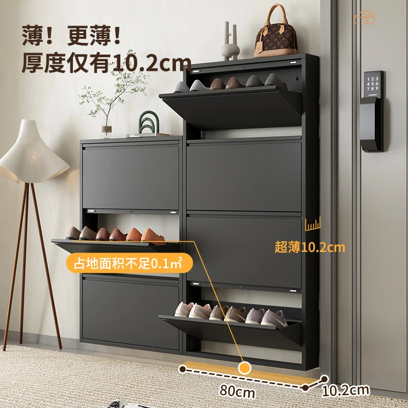 Ultra-thin steel tipping bucket shoe cabinet hanging on the wall, simple at the door of the home
Ultra-thin steel tipping bucket shoe cabinet hanging on the wall, simple at the door of the home
