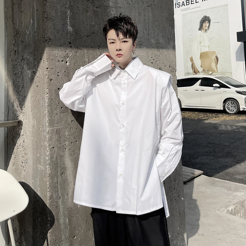 Spring Front Short Back Long Side Slit Loose Shirt Men's Korean Version Fashion Trend Light Luxury Shoulder Pad Long Sleeve Shir
Spring Front Short Back Long Side Slit Loose Shirt Men's Korean Version Fashion Trend Light Luxury Shoulder Pad Long Sleeve Shir
