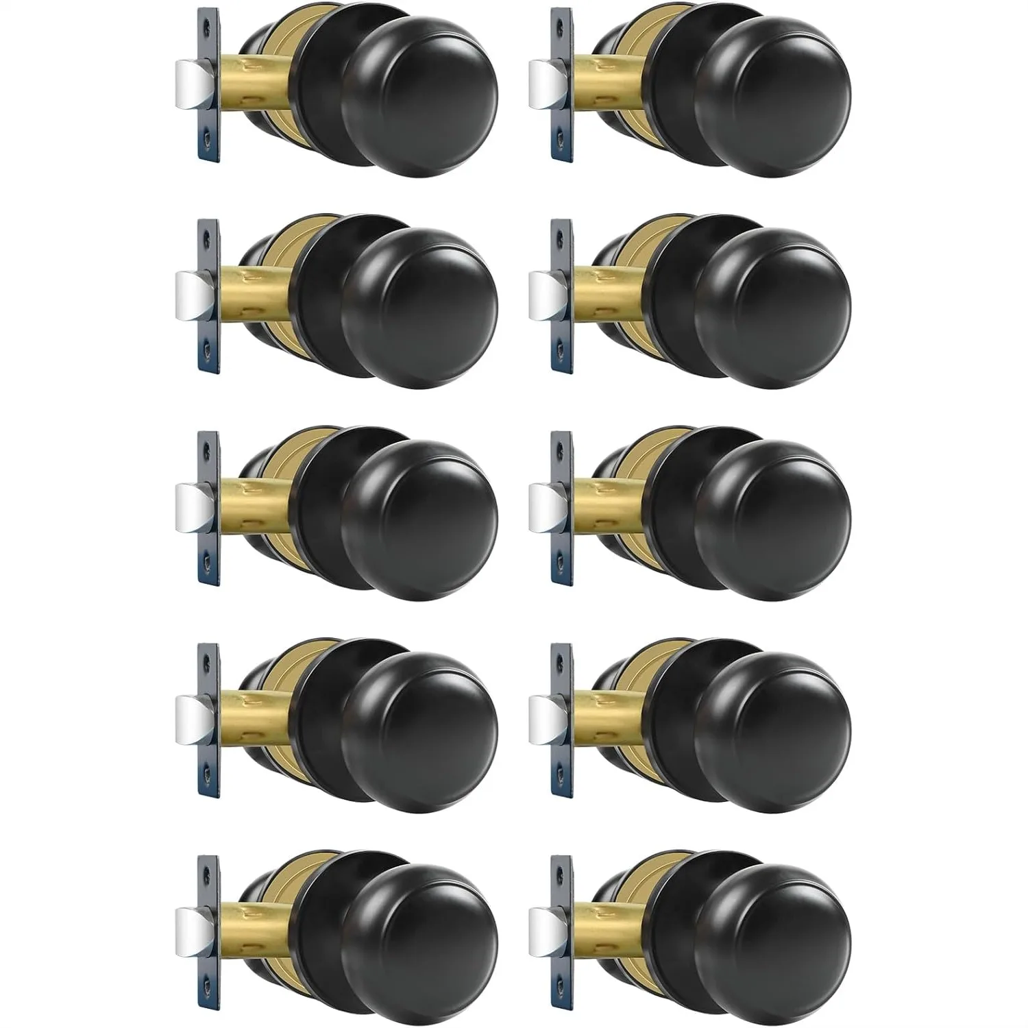 Matte Black Passage Door Knobs 10 Pack, Non-Locking Interior Round Door Handles for Hallway & Closet, Reversible for Left Right
Matte Black Passage Door Knobs 10 Pack, Non-Locking Interior Round Door Handles for Hallway & Closet, Reversible for Left Right