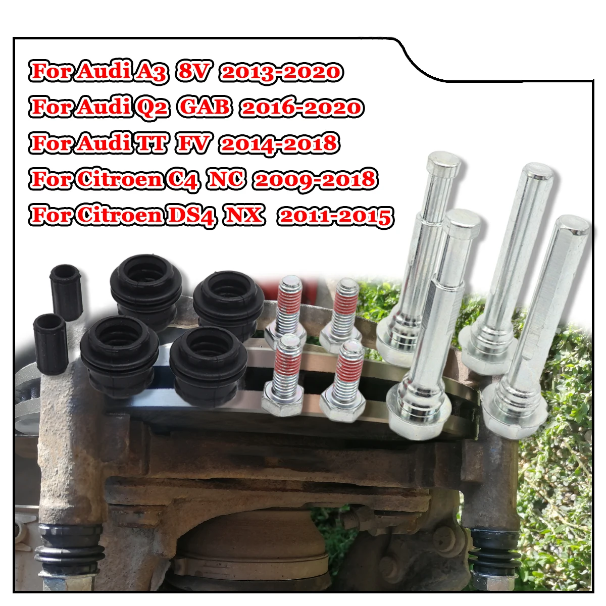 Brake Caliper Cylinder Slider Guide Pin Disc Bolts Rubber Bushing Boot Seal Kit For Audi A3 8V Q2 GAB TT FV Citroen C4 NC DS4 NX
Brake Caliper Cylinder Slider Guide Pin Disc Bolts Rubber Bushing Boot Seal Kit For Audi A3 8V Q2 GAB TT FV Citroen C4 NC DS4 NX