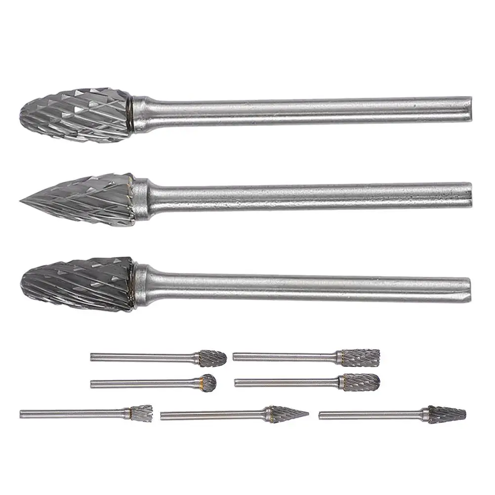 10PCS Tungsten Steel Burrs Deburring Bits Metal Spiral Alloy Drill Kit Rotary Burr File Set Tools Carbide Grinding
10PCS Tungsten Steel Burrs Deburring Bits Metal Spiral Alloy Drill Kit Rotary Burr File Set Tools Carbide Grinding