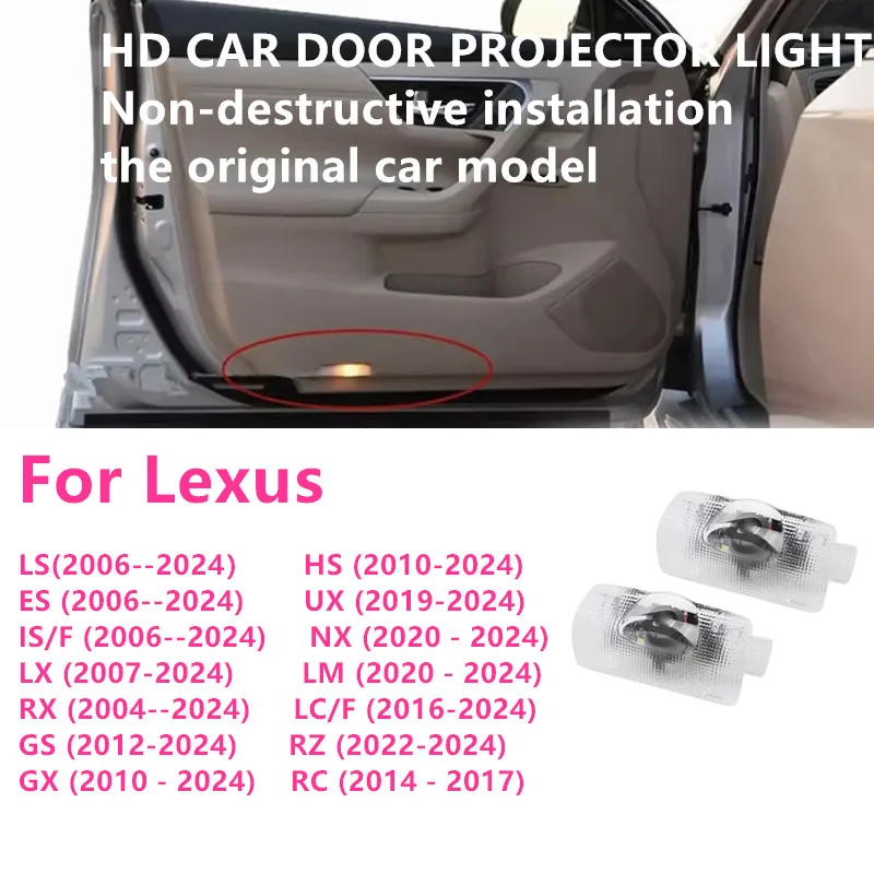 2PCS For Lexus RX ES GX LS LX IS GS RC UX Series ES200 ES250 ES260 LED Car Door Projector Welcome Ghost Shadow Light Accessories
2PCS For Lexus RX ES GX LS LX IS GS RC UX Series ES200 ES250 ES260 LED Car Door Projector Welcome Ghost Shadow Light Accessories