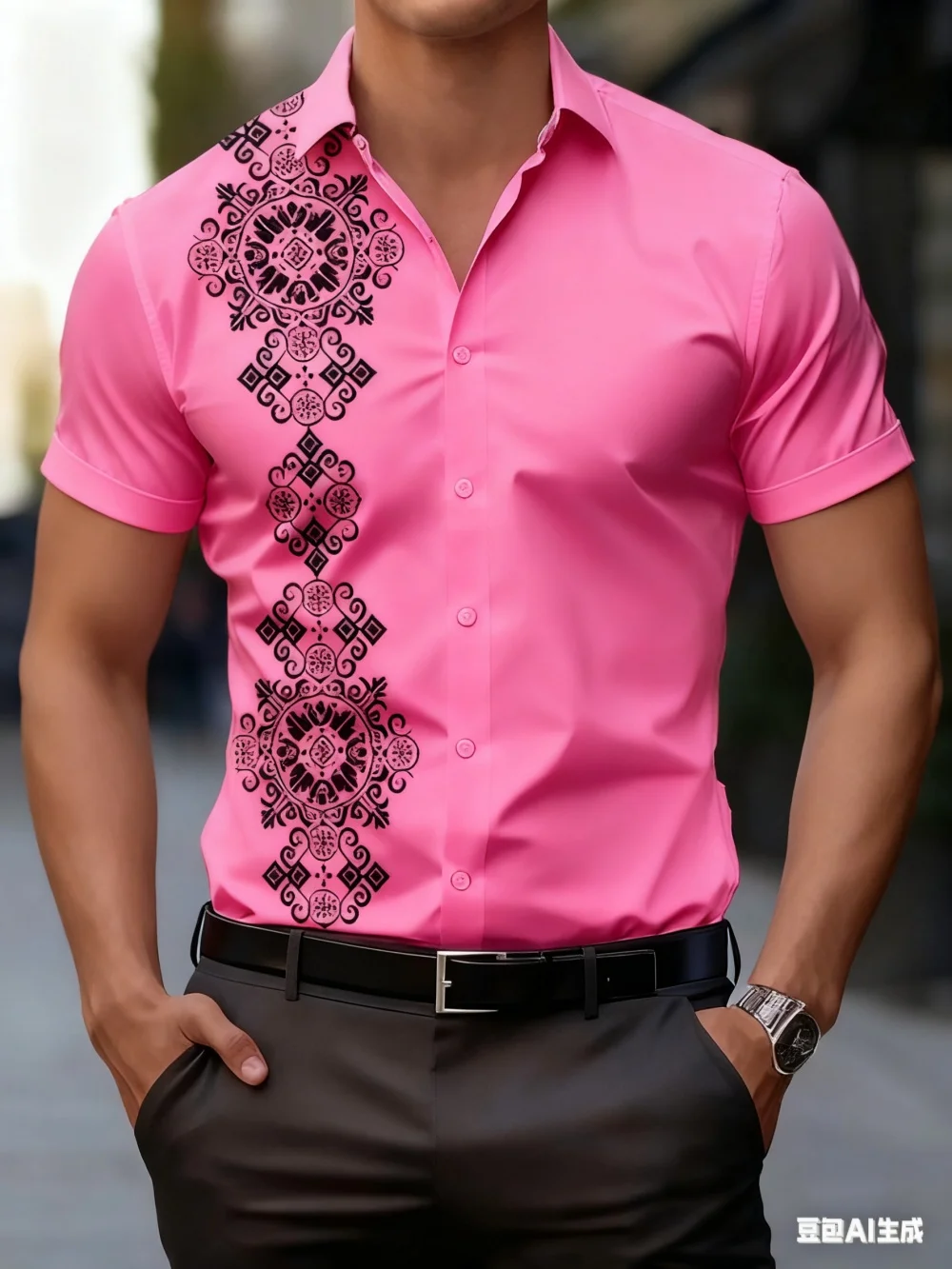 Summer 2025 Men's Short Sleeve Shirt Collar Single-Breasted Ethnic Tribe Print Outdoor Fashion Leisure Vacation Top for Men 
Summer 2025 Men's Short Sleeve Shirt Collar Single-Breasted Ethnic Tribe Print Outdoor Fashion Leisure Vacation Top for Men