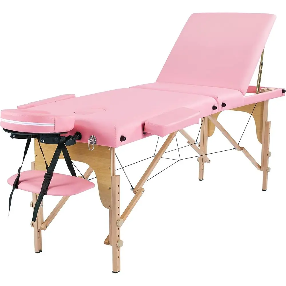 Portable Adjustable Massage Bed with 3 Folding and 84 Inch Length, Pink, for Spa and Lash Treatments
Portable Adjustable Massage Bed with 3 Folding and 84 Inch Length, Pink, for Spa and Lash Treatments