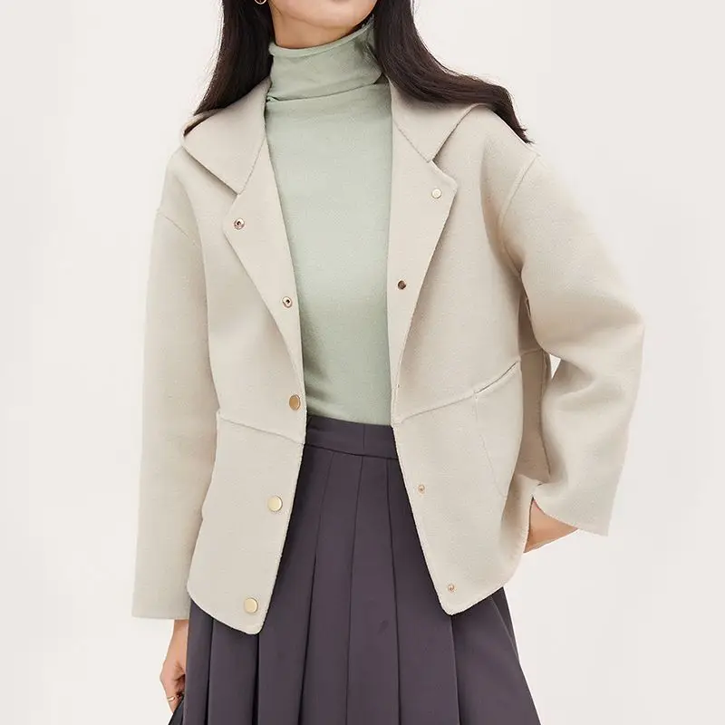 High Quality Short Double-sided Velvet Woolen Coat Women 2024 Autumn New Single-breasted Wool Jacket Outerwear Female Cardigan
High Quality Short Double-sided Velvet Woolen Coat Women 2024 Autumn New Single-breasted Wool Jacket Outerwear Female Cardigan