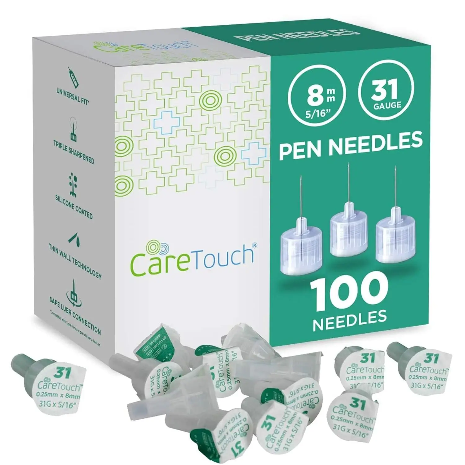 31G 5/16" Pen Needles, 100 Pack, Compatible with Most Pens
31G 5/16" Pen Needles, 100 Pack, Compatible with Most Pens