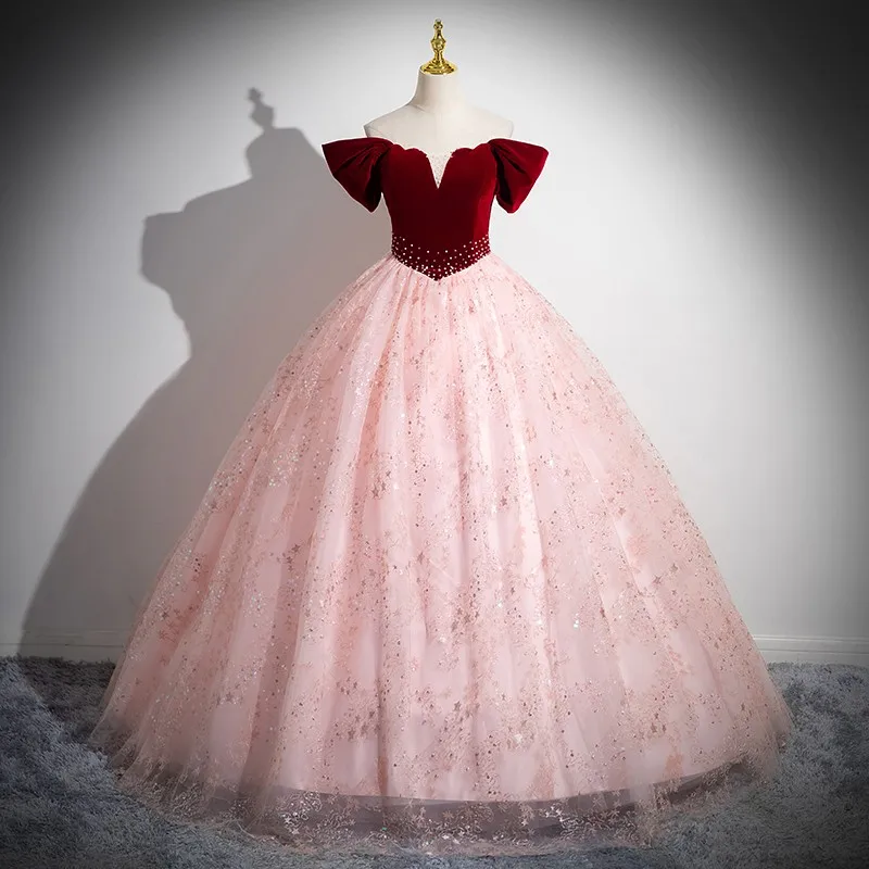 Elegant Puffy Quinceanera Dresses Classic Off The Shoulder Ball Gown Dress New Sequin Tulle Prom Dress For Women Custom Size
Elegant Puffy Quinceanera Dresses Classic Off The Shoulder Ball Gown Dress New Sequin Tulle Prom Dress For Women Custom Size