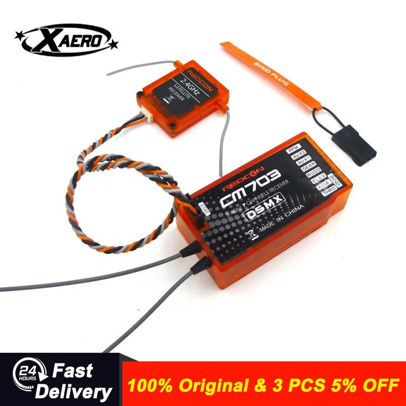 CM703 DSM2/DSMX Receiver with Satellite PPM PWM Output - 8 Channel for RC Airplane Drone
CM703 DSM2/DSMX Receiver with Satellite PPM PWM Output - 8 Channel for RC Airplane Drone
