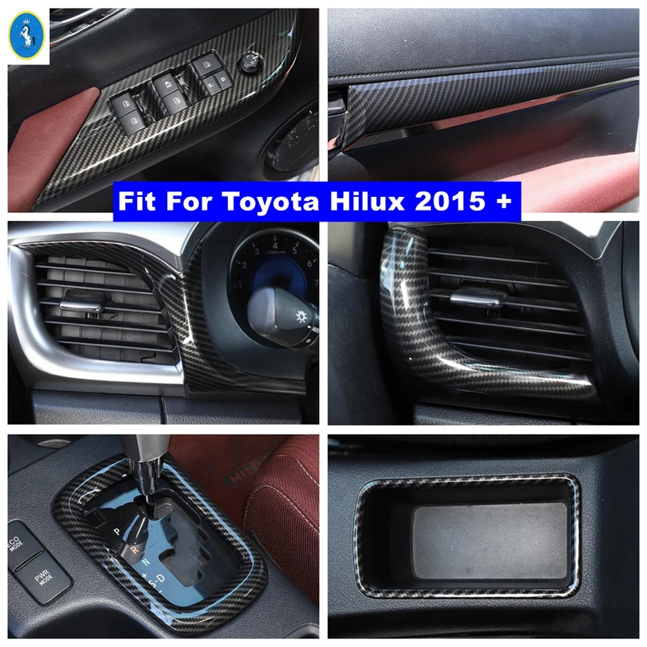 Carbon Fiber Interior Refit Kit Air AC Door Armrest Glass Lift Button Gear Box Panel Cover Trim Fit For Toyota Hilux 2015 - 2021
Carbon Fiber Interior Refit Kit Air AC Door Armrest Glass Lift Button Gear Box Panel Cover Trim Fit For Toyota Hilux 2015 - 2021