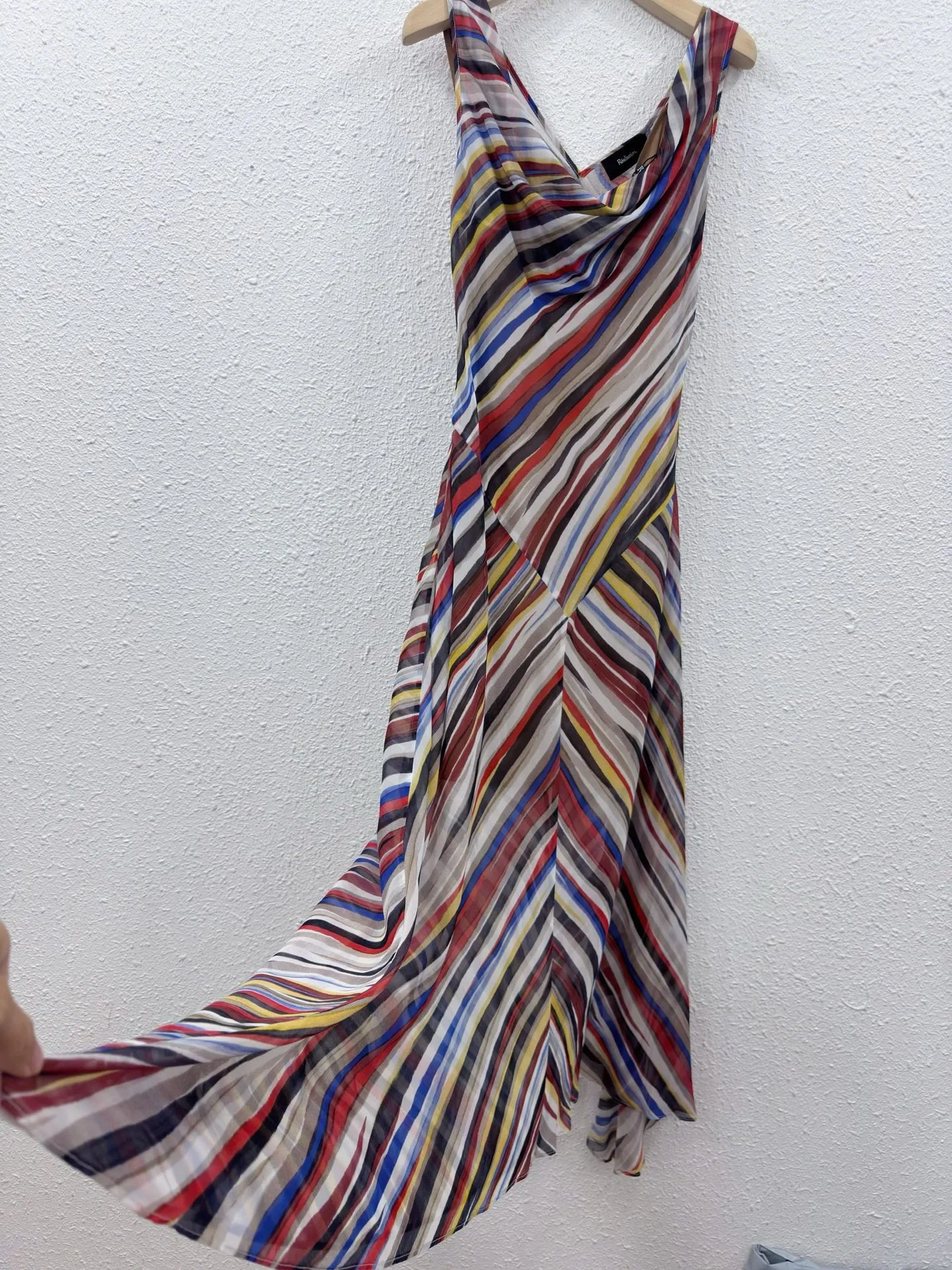 Women Colorful Stripe Print Midi Dress Cowl Neck Spaghetti Strap Sleeveless Flowy Chiffon Asymmetrical Hem Casual Party Dress
Women Colorful Stripe Print Midi Dress Cowl Neck Spaghetti Strap Sleeveless Flowy Chiffon Asymmetrical Hem Casual Party Dress