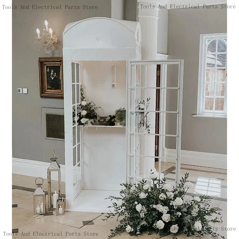 Retro Phone Decor Wedding Props White Telephone Booth With Artificial Flower
Retro Phone Decor Wedding Props White Telephone Booth With Artificial Flower