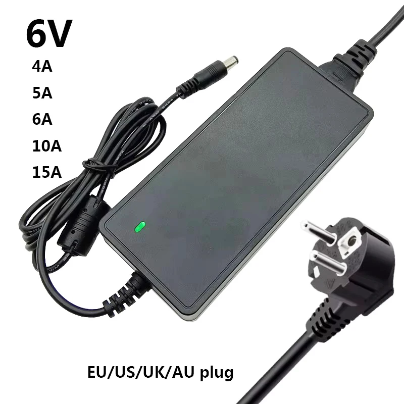 DC 6V 6A 6V10A 6V 10A Power Supply Adapter 6v 5a 15A 4A 10A 6 Volt Switching Power Supply DC6V Converter UK AU US EU Plug Cable
DC 6V 6A 6V10A 6V 10A Power Supply Adapter 6v 5a 15A 4A 10A 6 Volt Switching Power Supply DC6V Converter UK AU US EU Plug Cable
