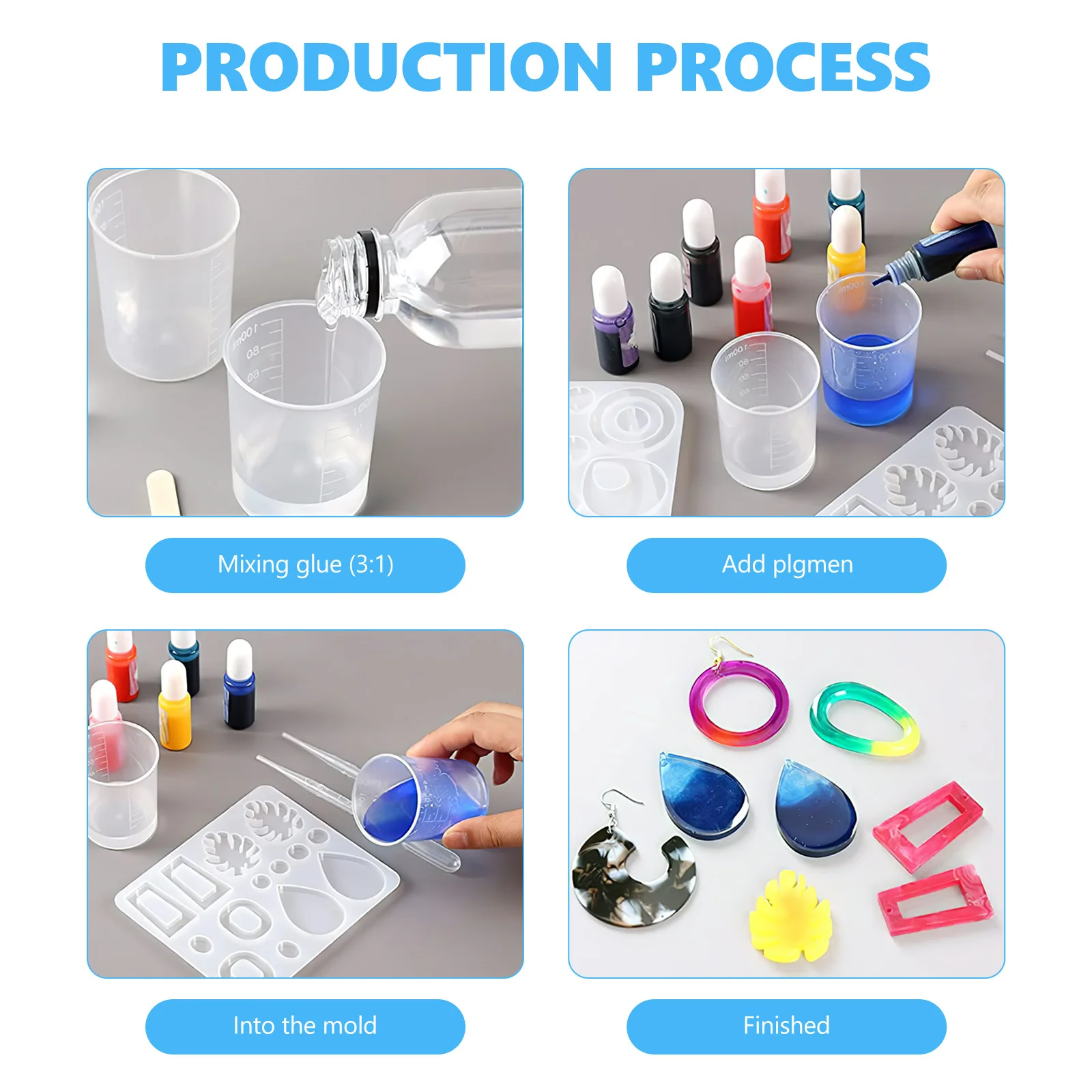 4Pcs Silicone Mold for Resin Jewelry Making Crystal Pendant Mold DIY Earrings Charms Handmade Silicone Molds for Resin
4Pcs Silicone Mold for Resin Jewelry Making Crystal Pendant Mold DIY Earrings Charms Handmade Silicone Molds for Resin