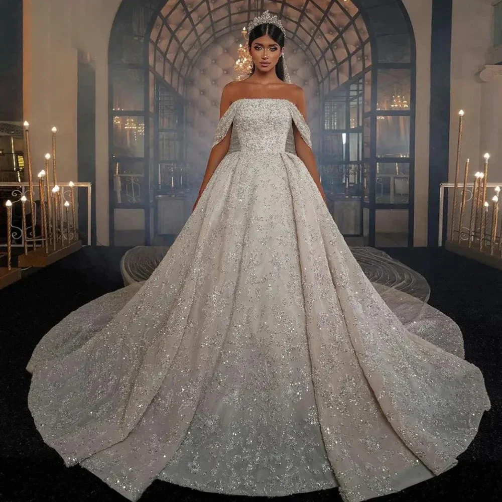 CustomizedBall Gown Royal Wedding Dresses Strapless Off Shoulder Lace Sequined Luxury Bridal Gown Vestido De Novia
CustomizedBall Gown Royal Wedding Dresses Strapless Off Shoulder Lace Sequined Luxury Bridal Gown Vestido De Novia
