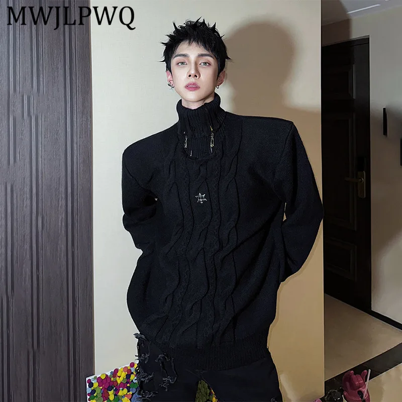 MWJLPWQ Trendy Half Turtleneck Niched Design Men's Sweater New Fashion Versatile Lazy Style Knitted Tops Winter Autumn 13150
MWJLPWQ Trendy Half Turtleneck Niched Design Men's Sweater New Fashion Versatile Lazy Style Knitted Tops Winter Autumn 13150