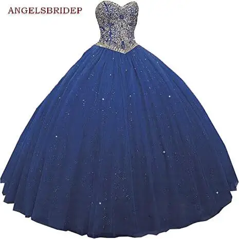 ANGELSBRIDEP Birthday Party Gowns Blue Crystals Beaded Ball Gown 15 Year Old Quinceanera Dresses Vestidos De 15 Años
ANGELSBRIDEP Birthday Party Gowns Blue Crystals Beaded Ball Gown 15 Year Old Quinceanera Dresses Vestidos De 15 Años