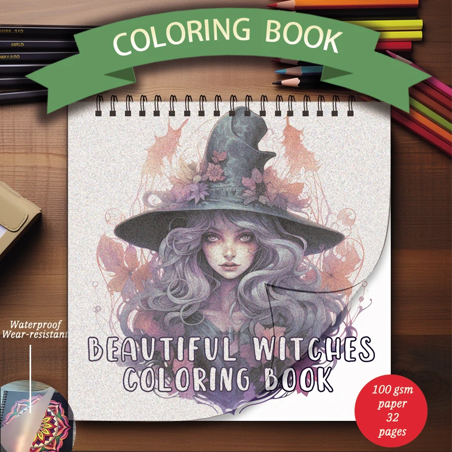 Coloring Book - 7.87x 7.87 inches 32 pages of beautiful witch coloring book - perfect gift for family or friends
Coloring Book - 7.87x 7.87 inches 32 pages of beautiful witch coloring book - perfect gift for family or friends