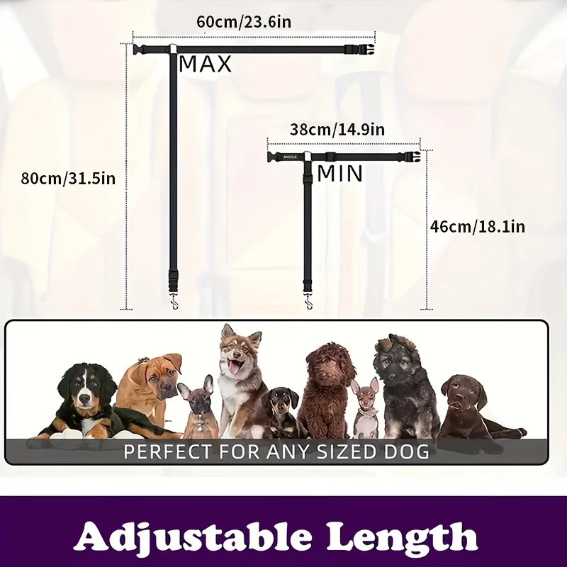 1PC Dog Car Safety Vest Harness, Adjustable Seat Belt with Metal Buckle, Padded Ergonomic Support, Easy Install Pet Travel Leash
1PC Dog Car Safety Vest Harness, Adjustable Seat Belt with Metal Buckle, Padded Ergonomic Support, Easy Install Pet Travel Leash
